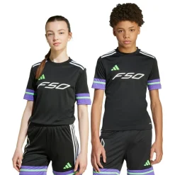 Voetbalkleding-adidas F50 voetbalshirt junior black purple rush