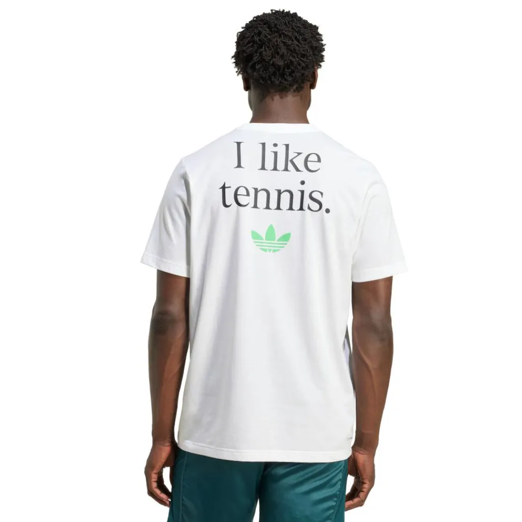 Tenniskleding-adidas Graphic tennisshirt heren white