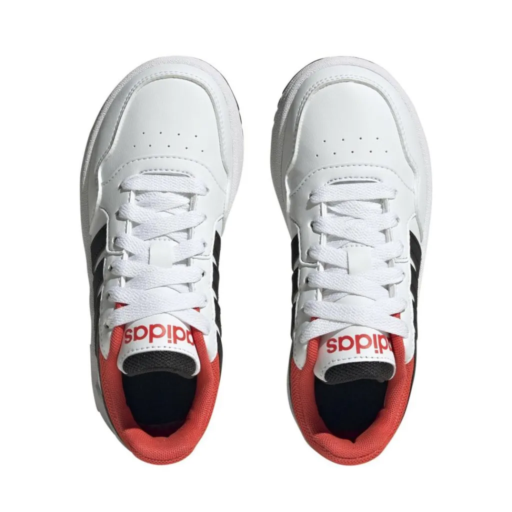 Schoenen-adidas Hoops 3.0 schoenen junior cloud white core black bright red