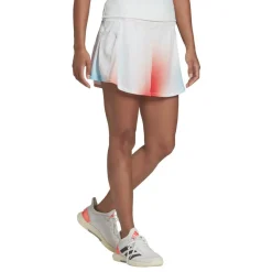 Tenniskleding-adidas Mel Match tennisrokje dames white black vivid red