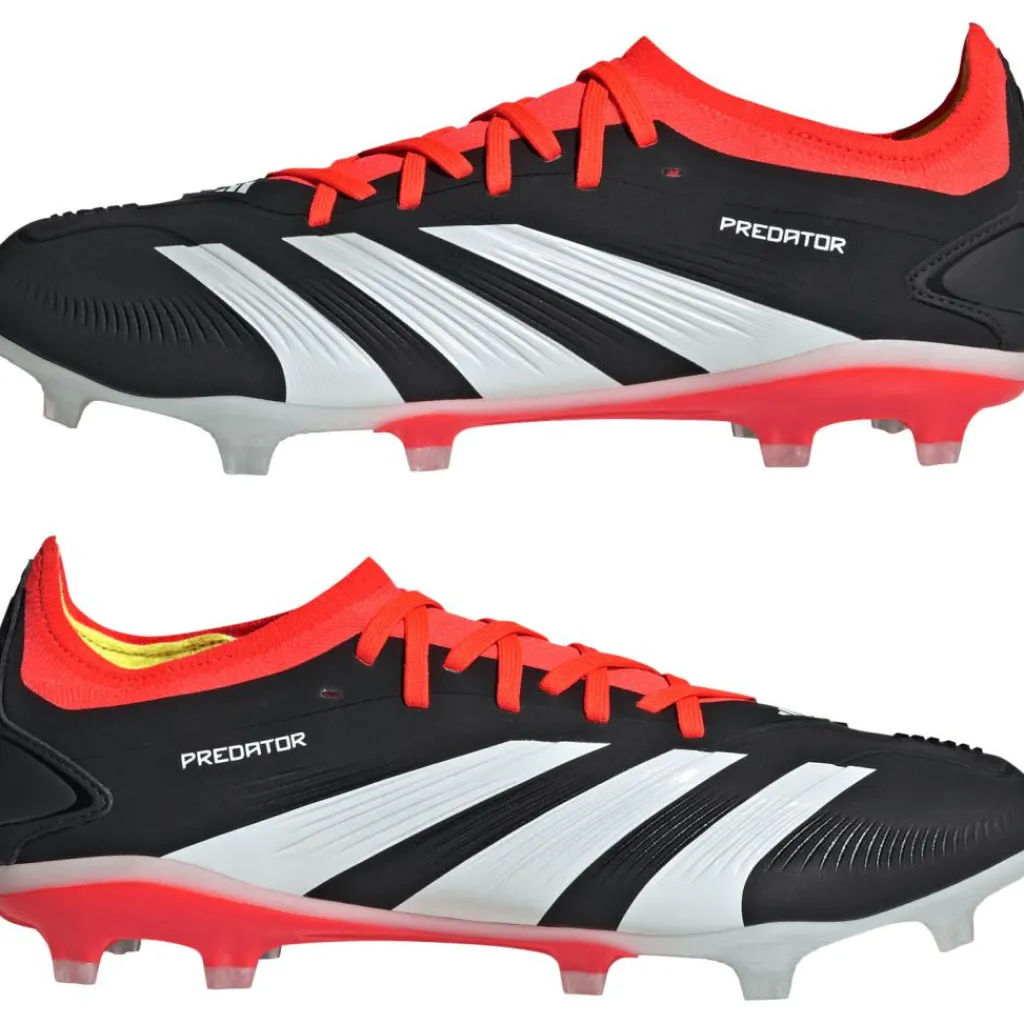 adidas Predator 24 Pro FG voetbalschoenen heren core black cloud white solid red< Voetbalschoenen