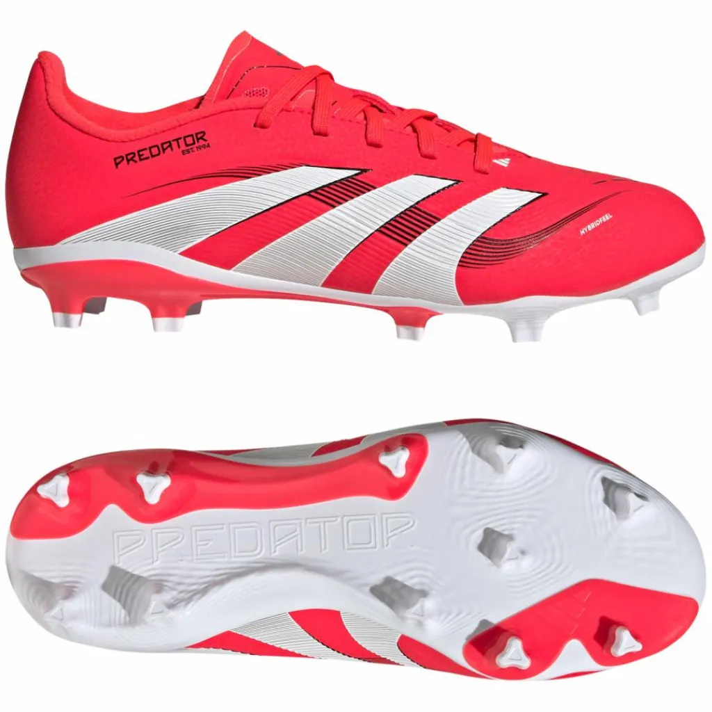 Voetbalschoenen-adidas Predator League FG MG voetbalschoenen junior lucid red cloud white core black