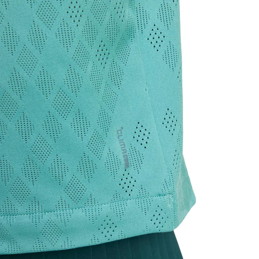 Tenniskleding-adidas Pro Climacool tennispolo dames powder teal