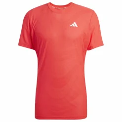 Tenniskleding-adidas Pro FreeLift tennisshirt heren semi lucid red