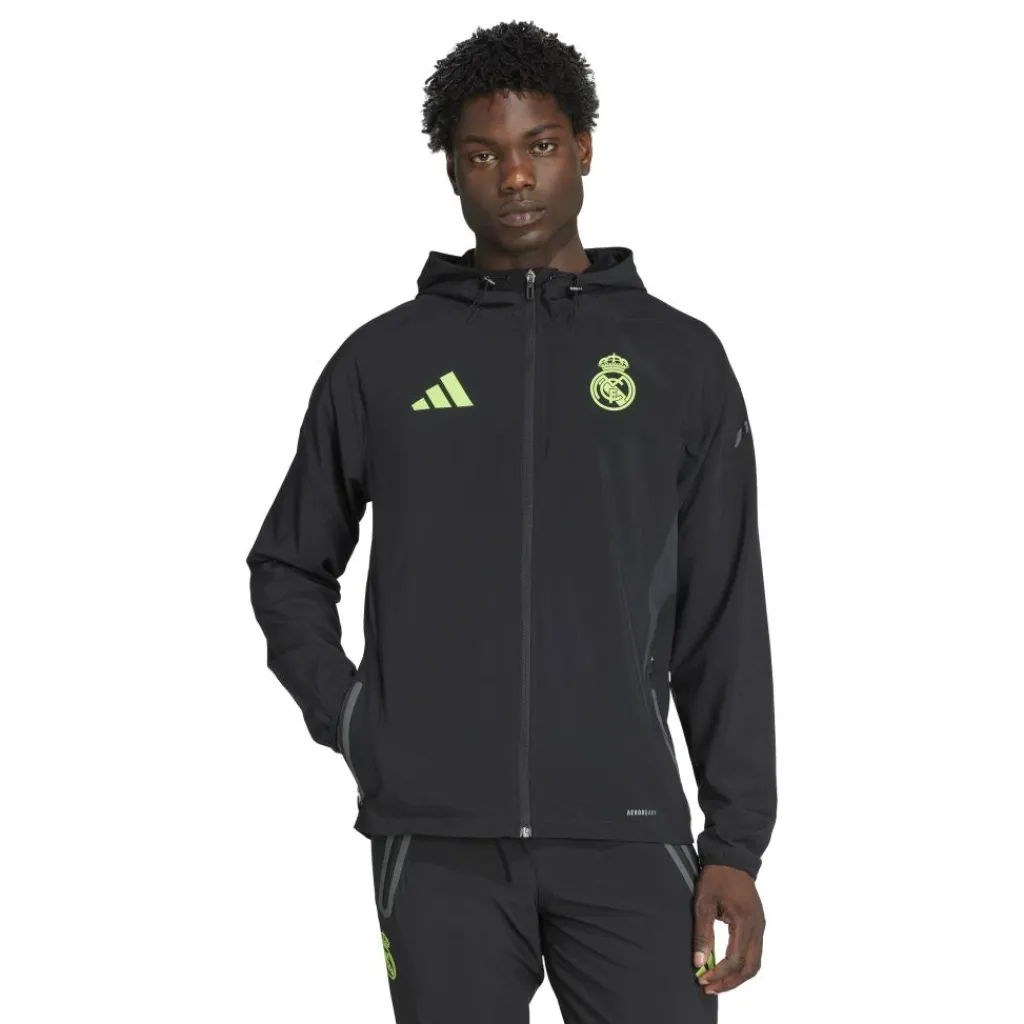 Voetbalkleding-adidas Real Madrid Tiro 25 Pro Vis Tech trainingsjack heren black