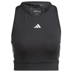 Sportshirt-adidas Techfit Colorblock Cropped Training tanktop dames  black semi court green