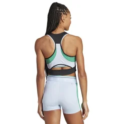 Sportshirt-adidas Techfit Colorblock Cropped Training tanktop dames  black semi court green