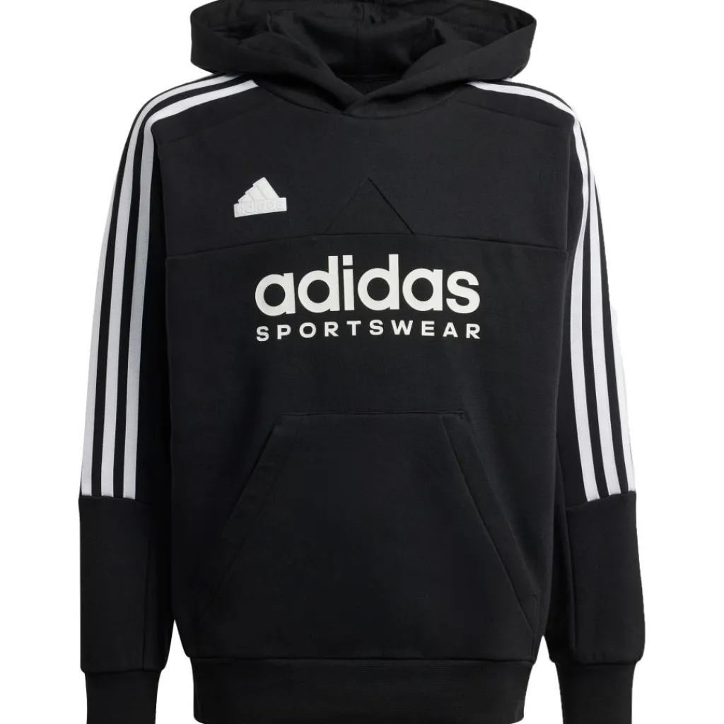 Sport Trui-adidas Tiro fleece hoodie junior black white