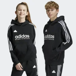 Sport Trui-adidas Tiro fleece hoodie junior black white