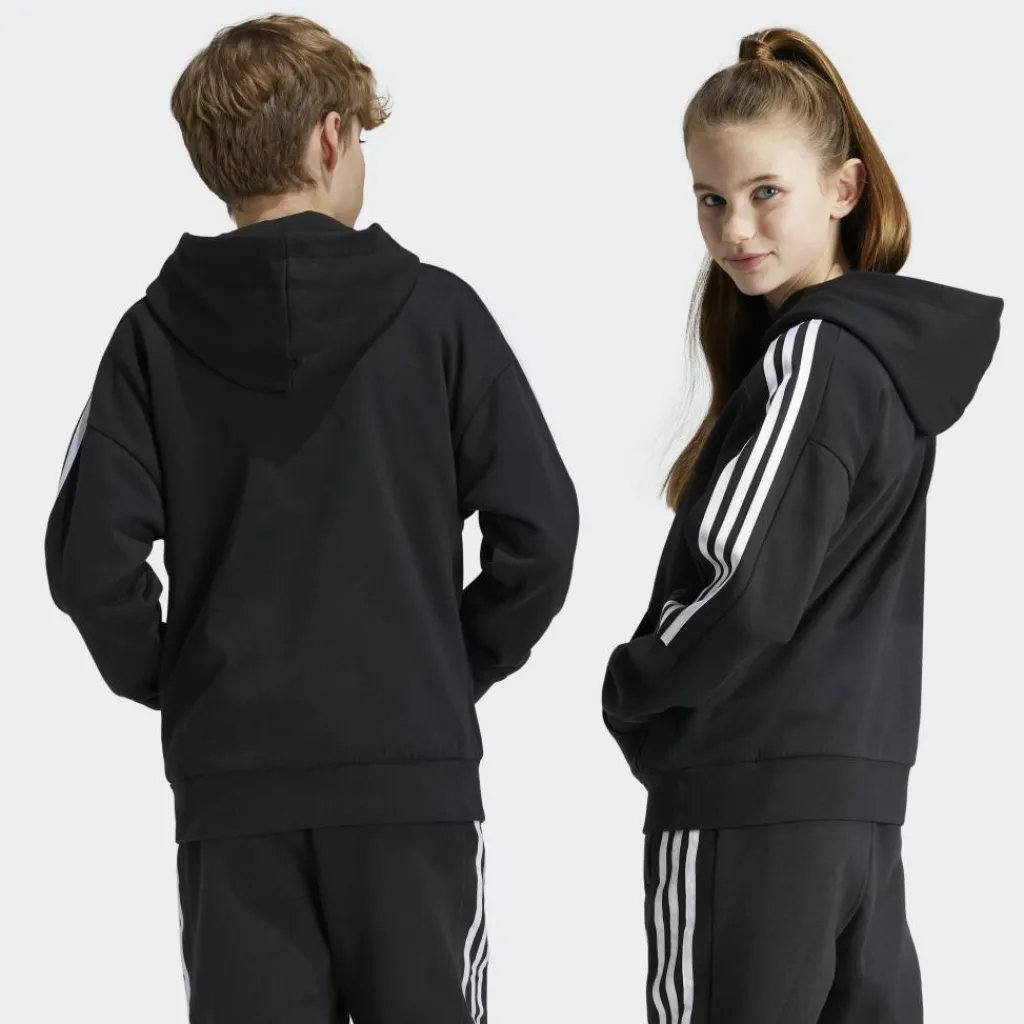 Sport Trui-adidas Tiro fleece hoodie junior black white
