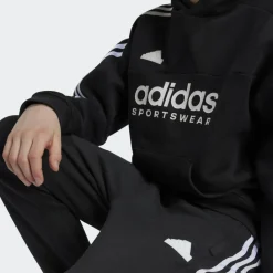 Sport Trui-adidas Tiro fleece hoodie junior black white