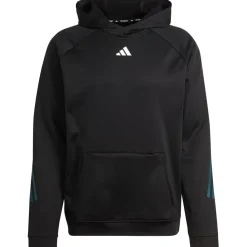 Sport Trui-adidas Train Icons 3-Stripes hoodie heren black arctic night white