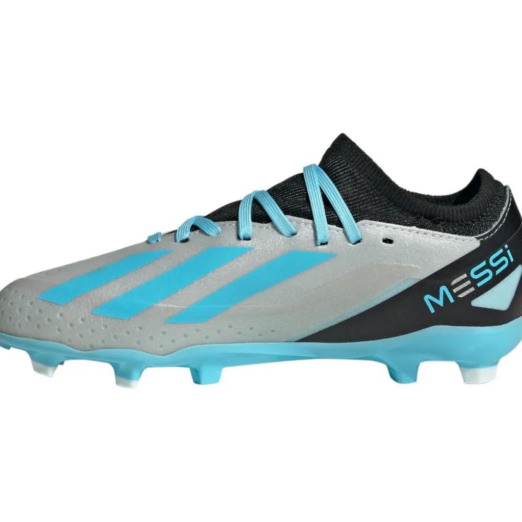 Voetbalschoenen-adidas X Crazyfast Messi.3 FG voetbalschoenen junior silver metallic blish blue core black
