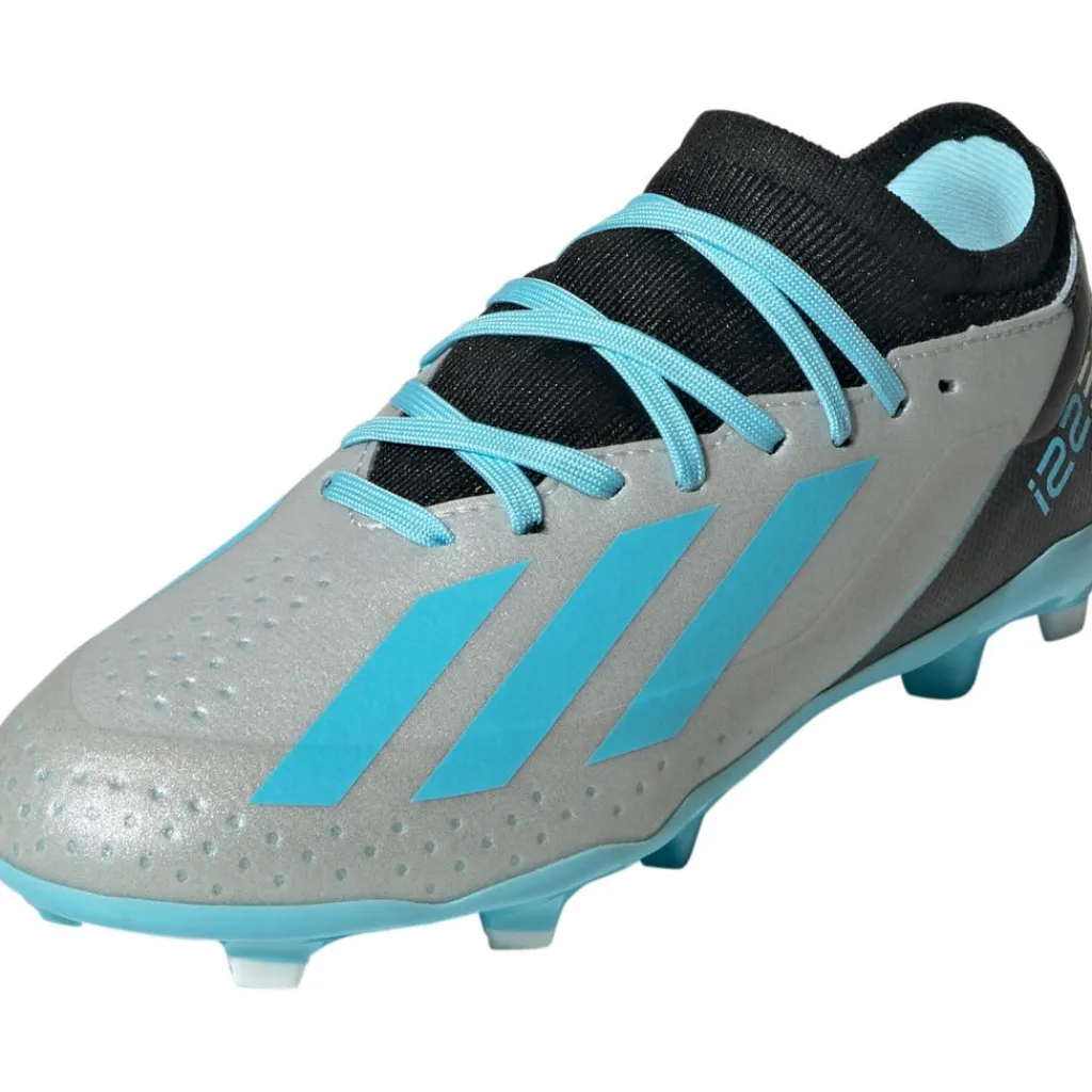 Voetbalschoenen-adidas X Crazyfast Messi.3 FG voetbalschoenen junior silver metallic blish blue core black