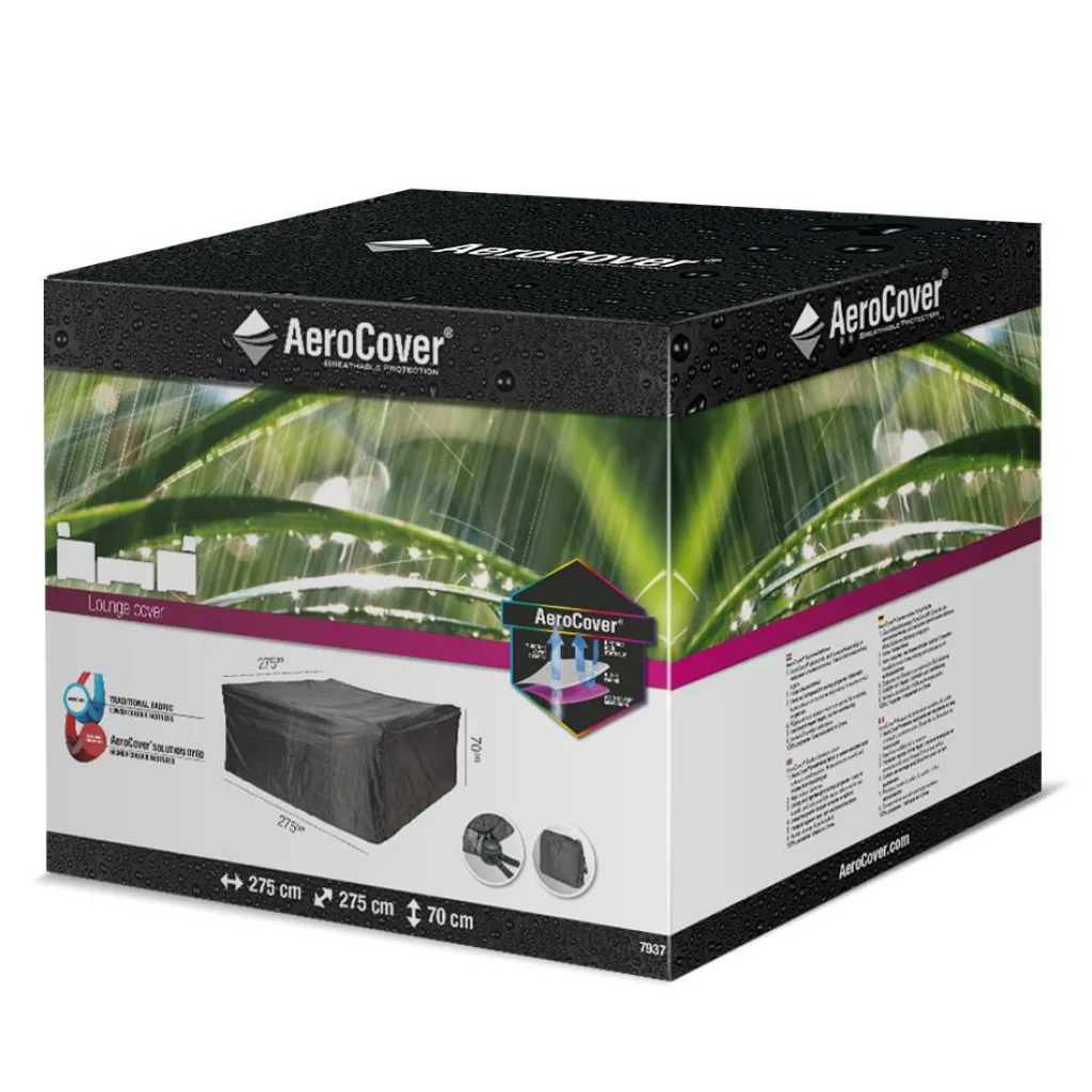 Aerocover Loungesethoes 275 x 275 x 70 antraciet< Tuinmeubelhoezen
