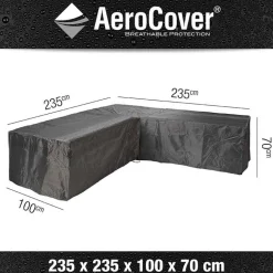 Tuinmeubelhoezen-Aerocover Loungesethoes hoekset 235 x 235 x 100 x 70 antraciet