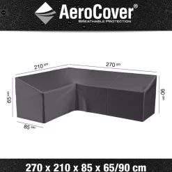 Aerocover Loungesethoes hoekset L-vorm links 270 x 210 x 85 antraciet< Tuinmeubelhoezen
