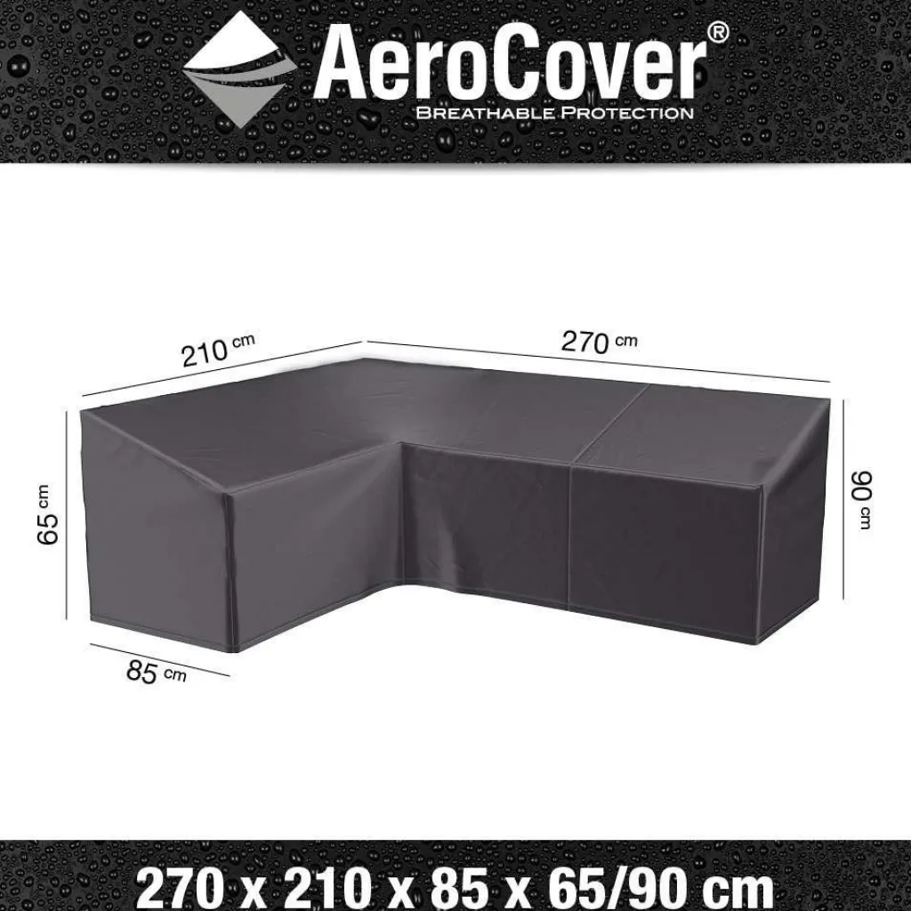 Aerocover Loungesethoes hoekset L-vorm links 270 x 210 x 85 antraciet< Tuinmeubelhoezen