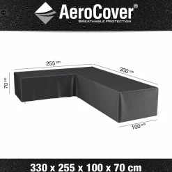 Tuinmeubelhoezen-Aerocover Loungesethoes hoekset 330 x 255 x 100 x 70 antraciet