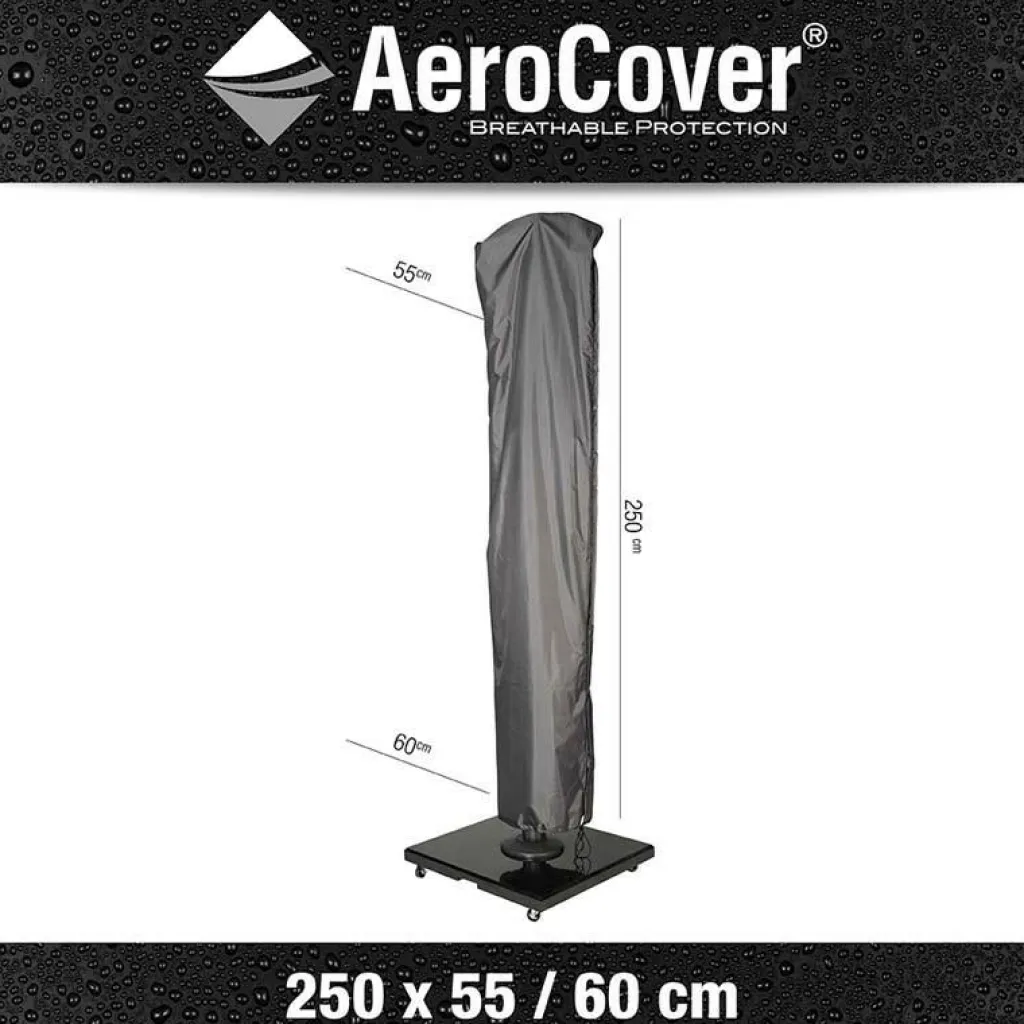 Tuinmeubelhoezen-Aerocover Parasolhoes 250 x 55-60 antraciet