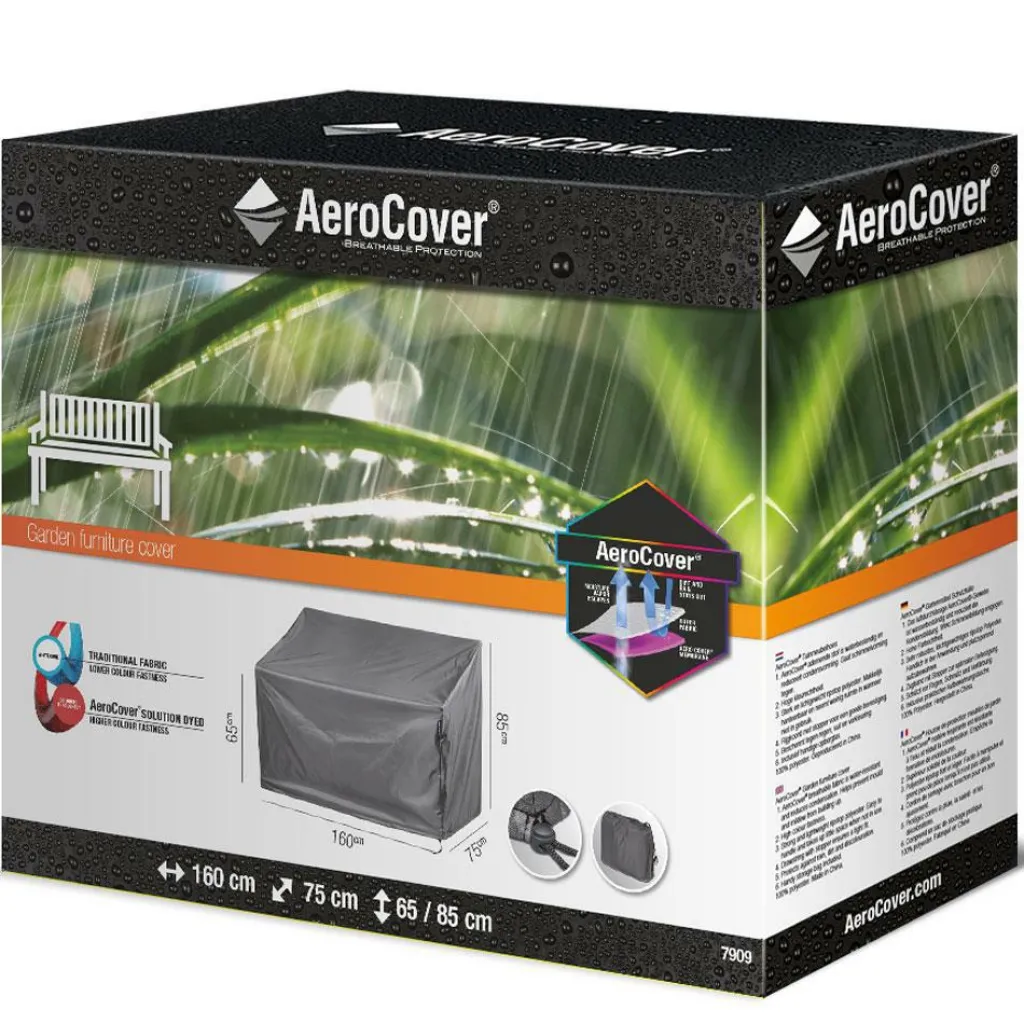Tuinmeubelhoezen-Aerocover Tuinbankhoes 160 x 75 x H65-85 antraciet