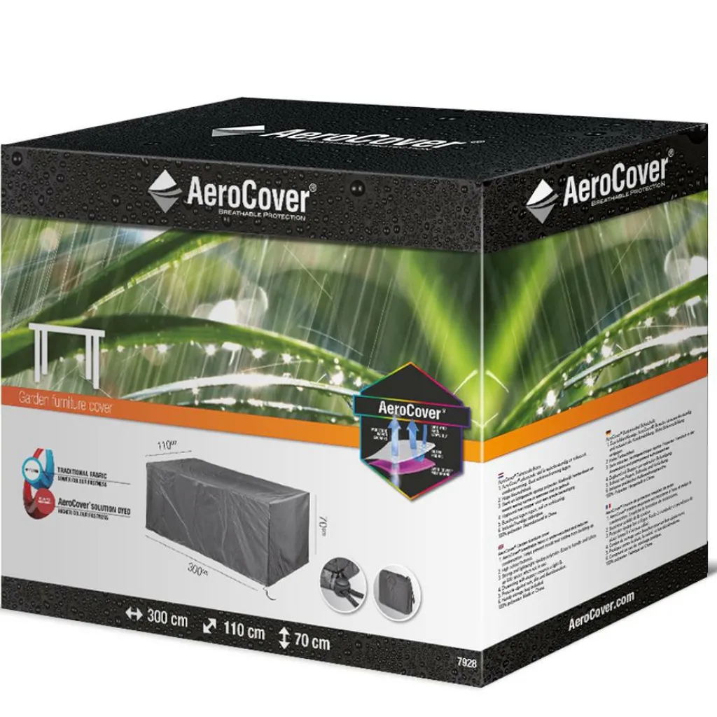 Aerocover Tuintafelhoes 300 x 110 x 70 antraciet< Tuinmeubelhoezen