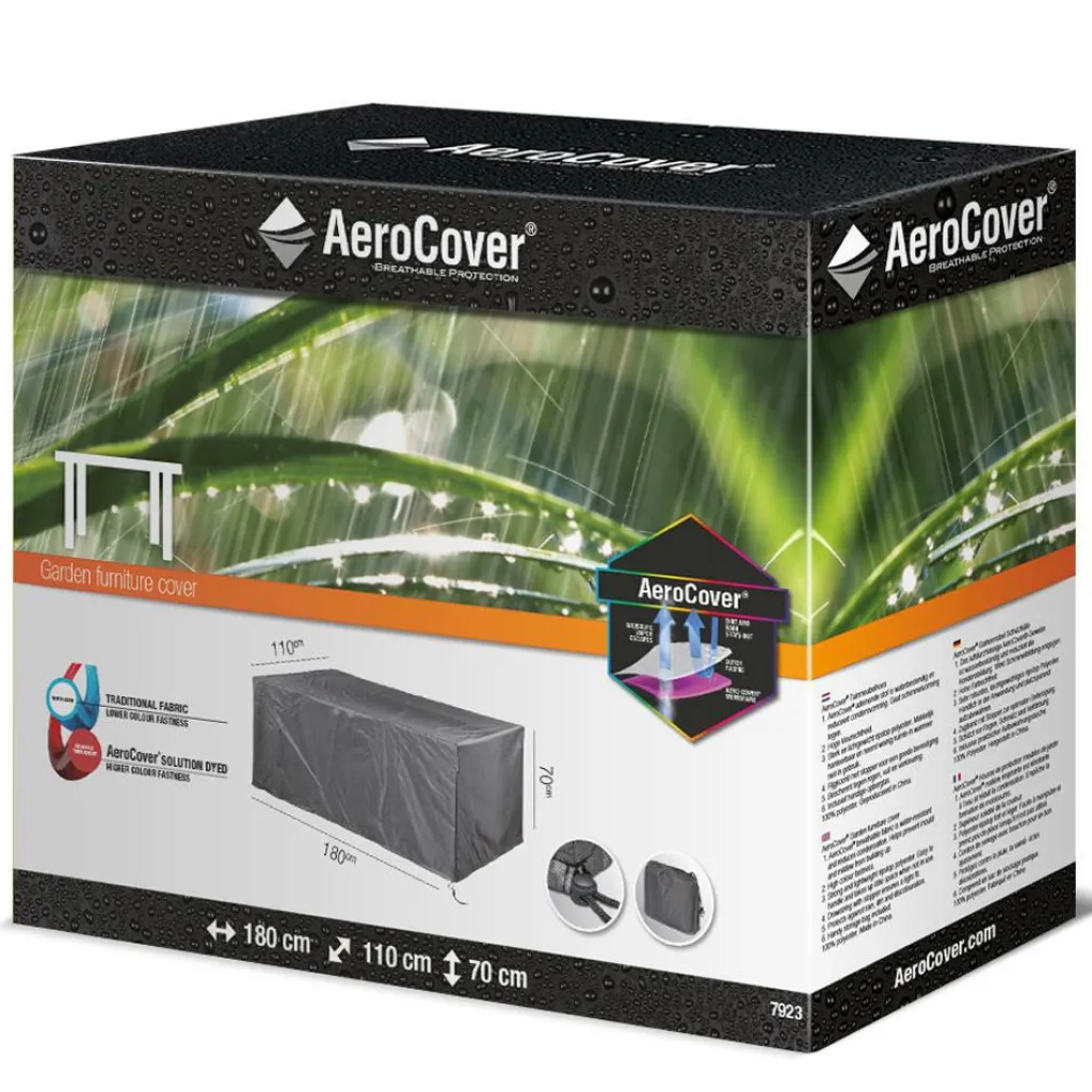 Aerocover Tuintafelhoes 180 x 110 x 70 antraciet< Tuinmeubelhoezen