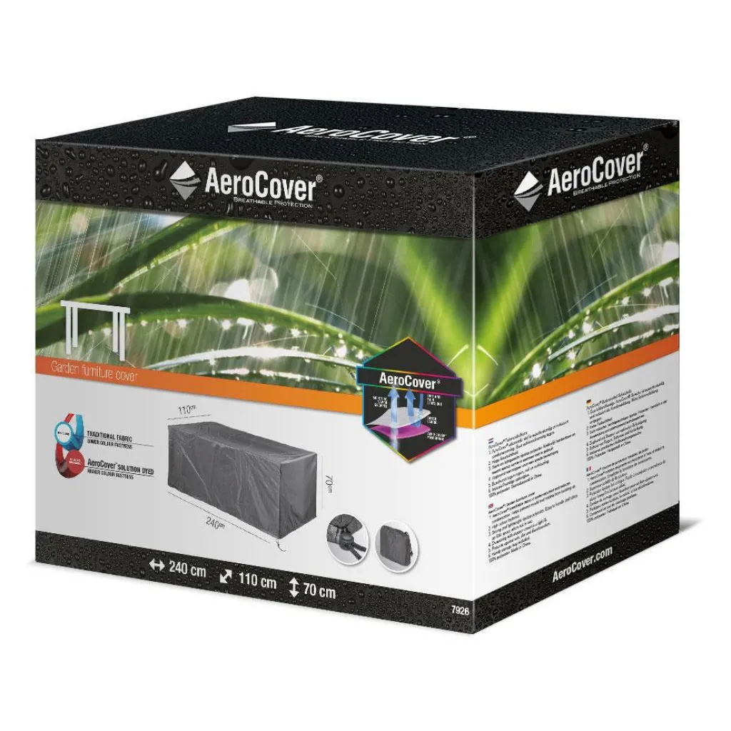 Aerocover Tuintafelhoes 240 x 110 x 70 antraciet< Tuinmeubelhoezen
