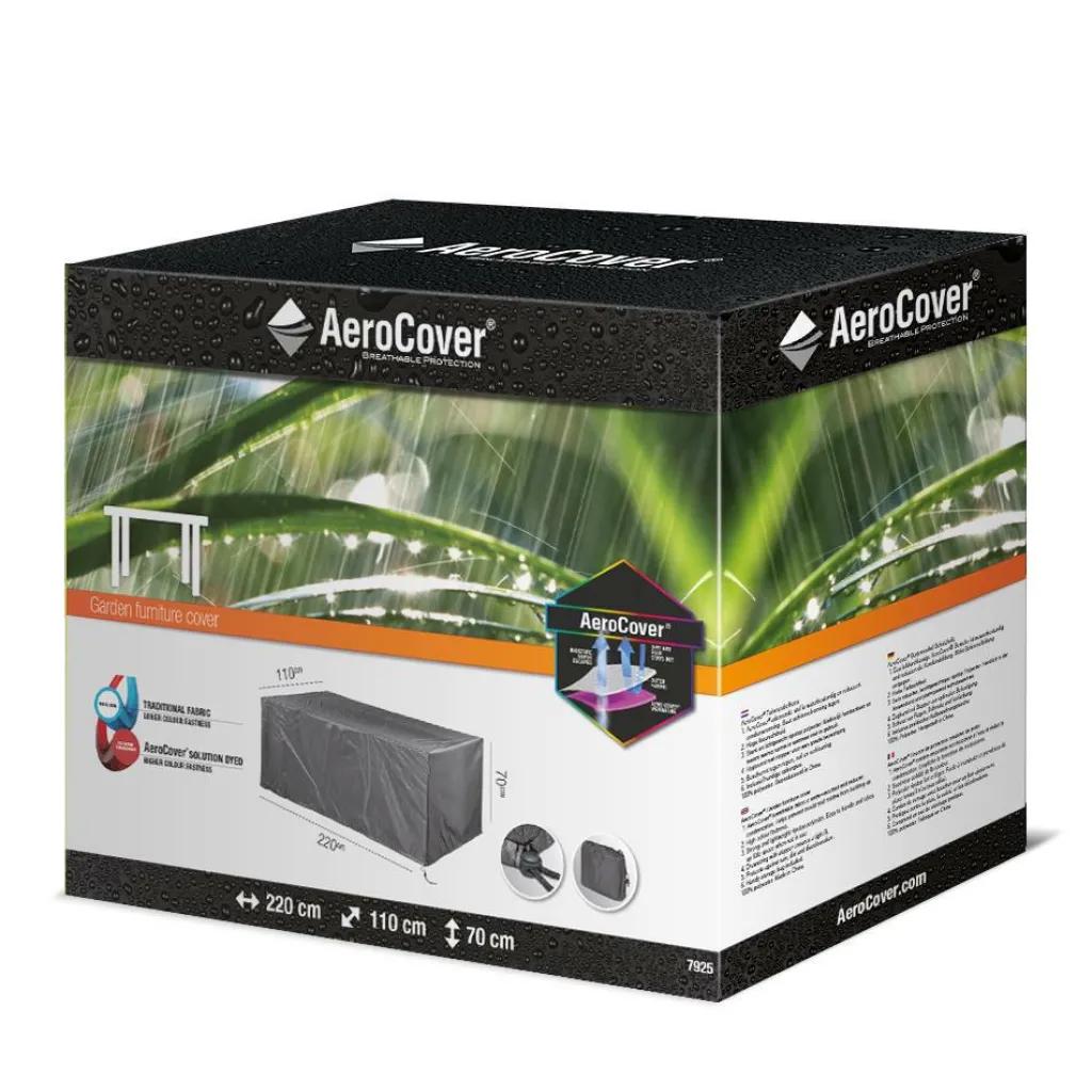 Aerocover tuintafelhoes 220 x 110 x 70 antraciet< Tuinmeubelhoezen