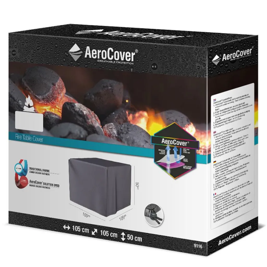 Tuinmeubelhoezen-Aerocover Vuurtafelhoes 105 x 105 x 50 antraciet