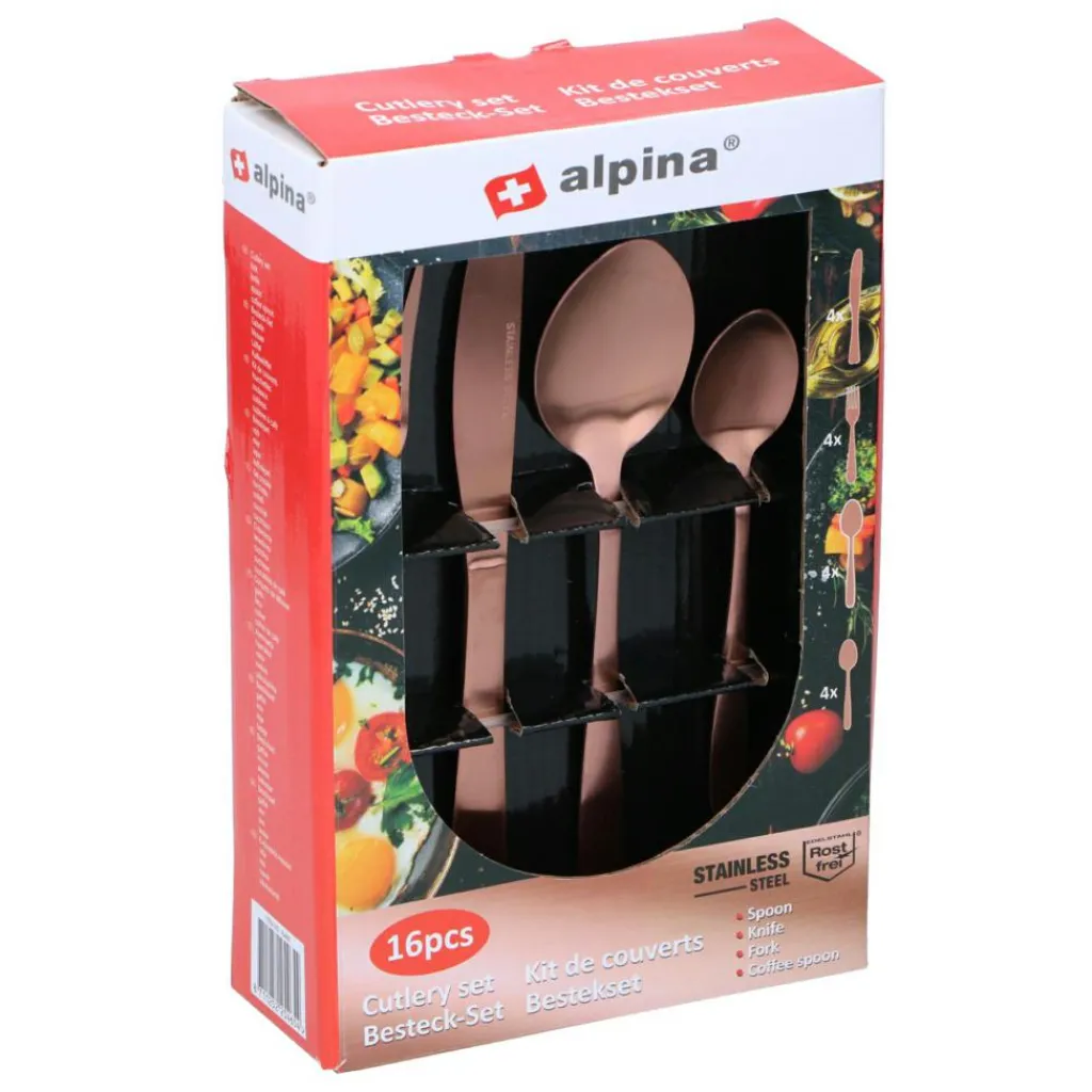Bestek-Alpina Bestekset 16-delig koper