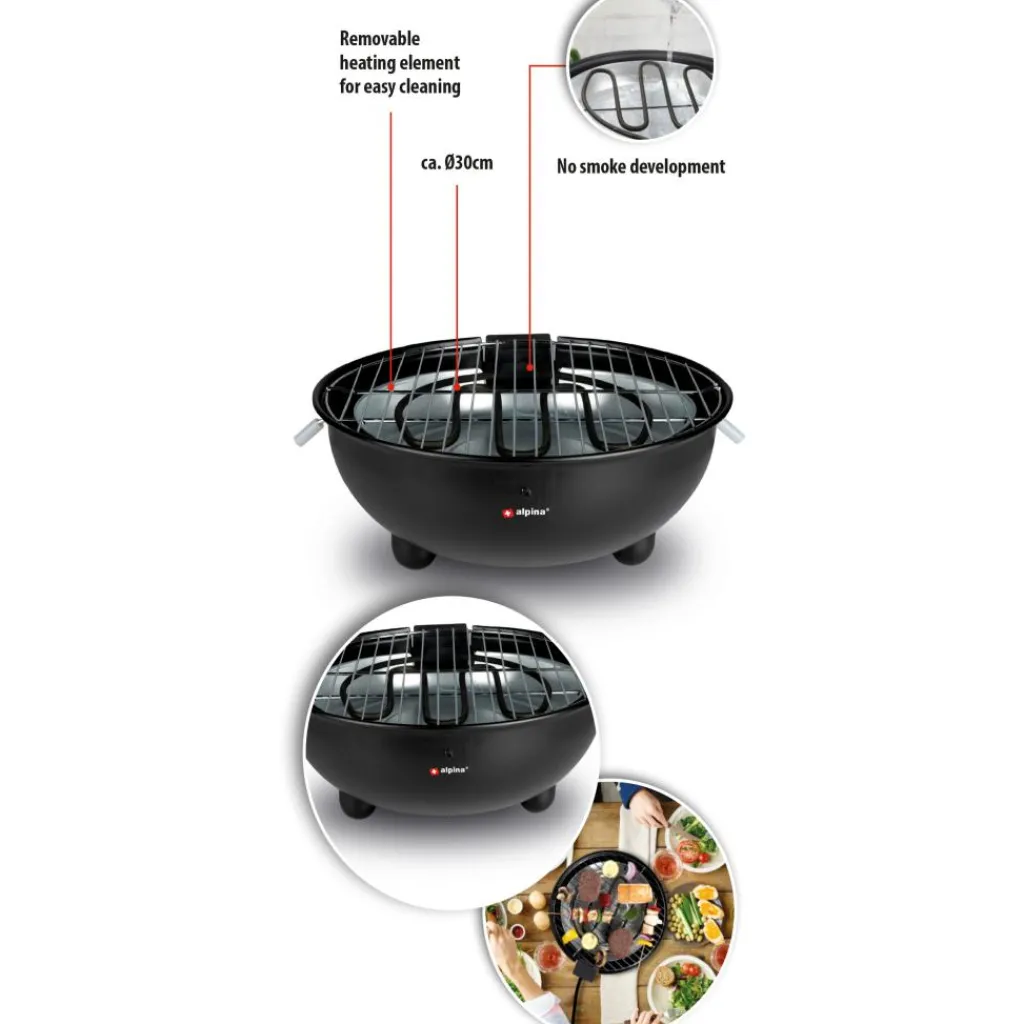 Alpina Table elektrische barbecue black< Elektrische Bbq