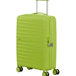 Koffersoorten|Fietsartikelen-American Tourister  Fastforward Spinner 55 koffer neon lime