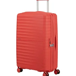Koffersoorten|Fietsartikelen-American Tourister  Fastforward Spinner 68 koffer sunset coral