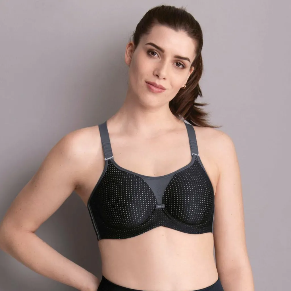 Anita Performance WireX sport bh dames zwart antraciet< Sportbh's