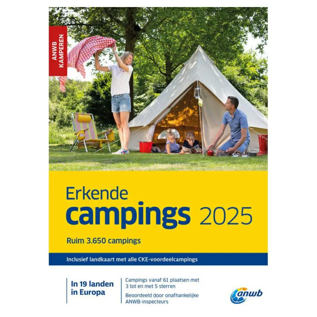 ANWB Erkende Campings Europa campinggids 2025< Reisboeken & Kaarten