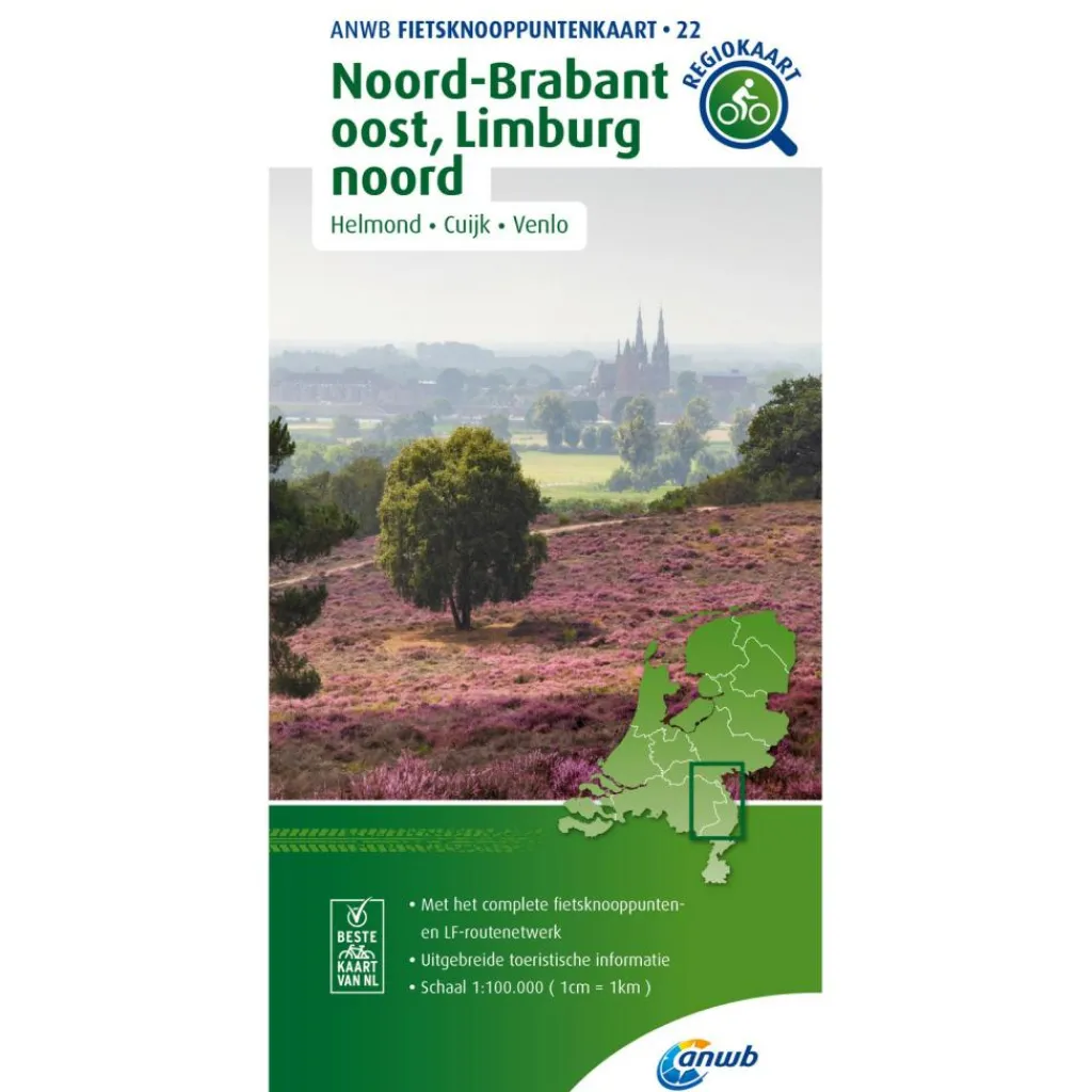 ANWB Knooppunten 22 Noord-Brabant Oost Limburg Noord fietskaart< Reisboeken & Kaarten