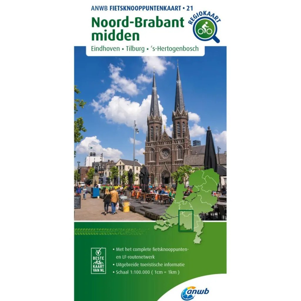 Reisboeken & Kaarten-ANWB Knooppunten 21 Noord-Brabant Midden fietskaart