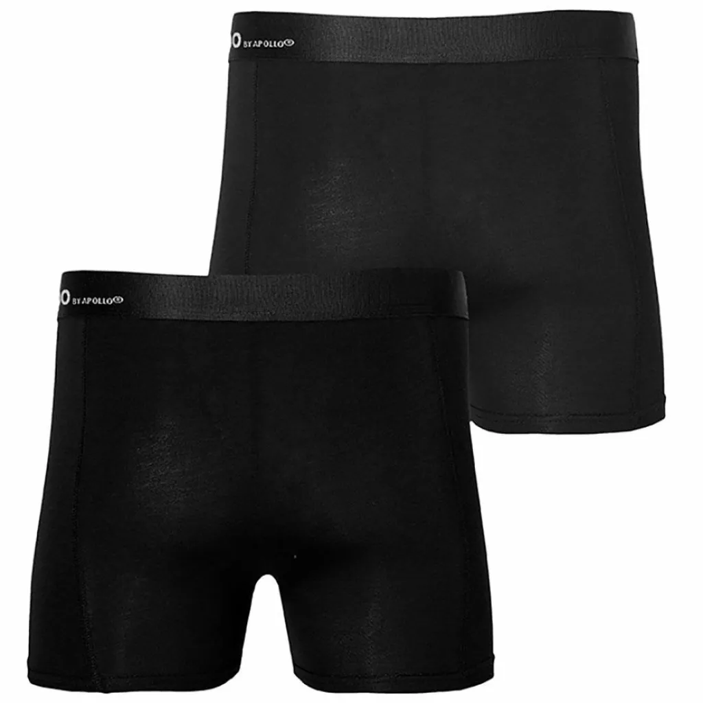 Sportondergoed-Apollo Bamboo Basic onderbroek heren black 2-pack