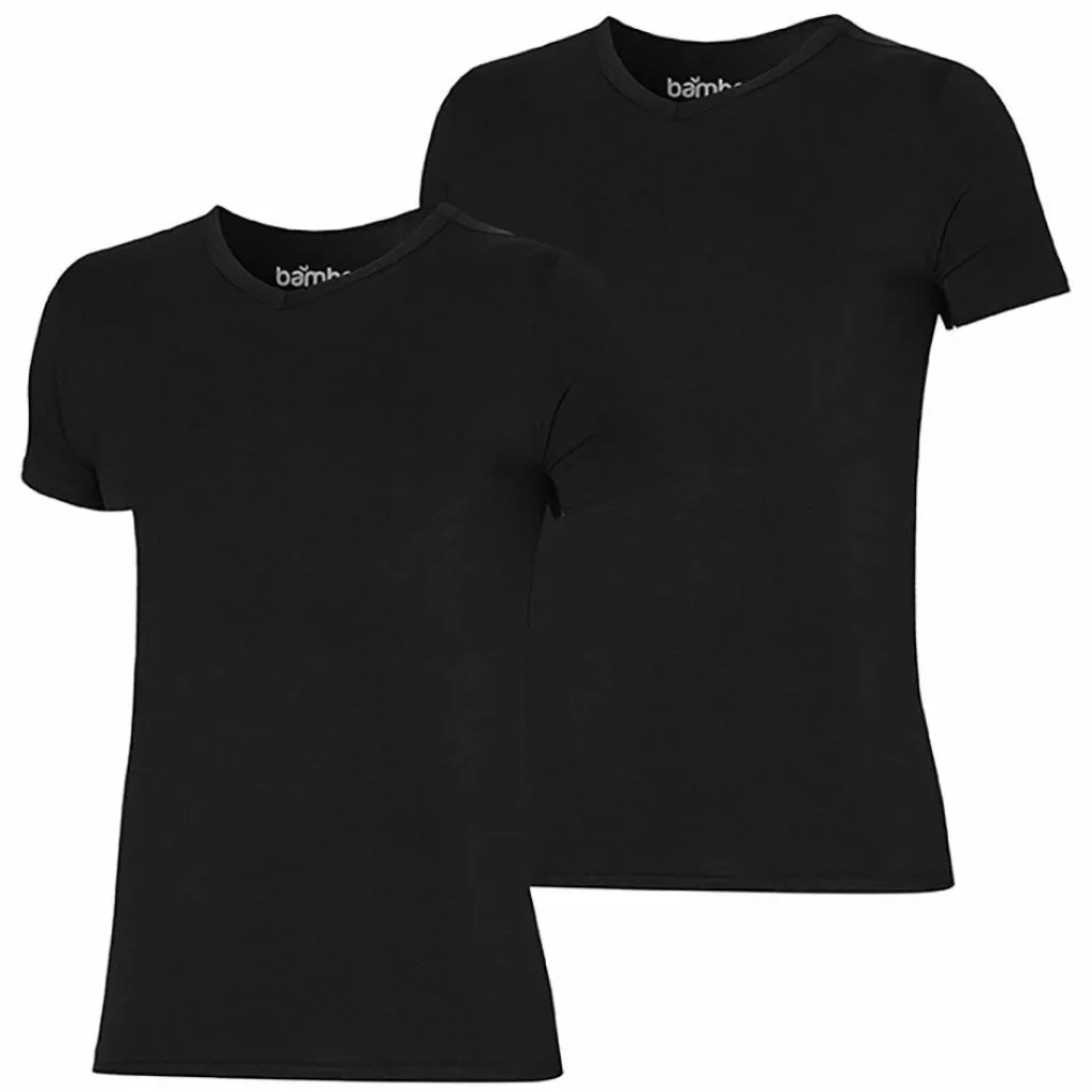 Sportondergoed-Apollo Bamboo V-hals shirt heren black 2-pack