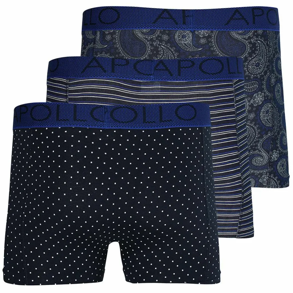 Apollo Onderbroek heren paisley blue 3-pack< Sportondergoed