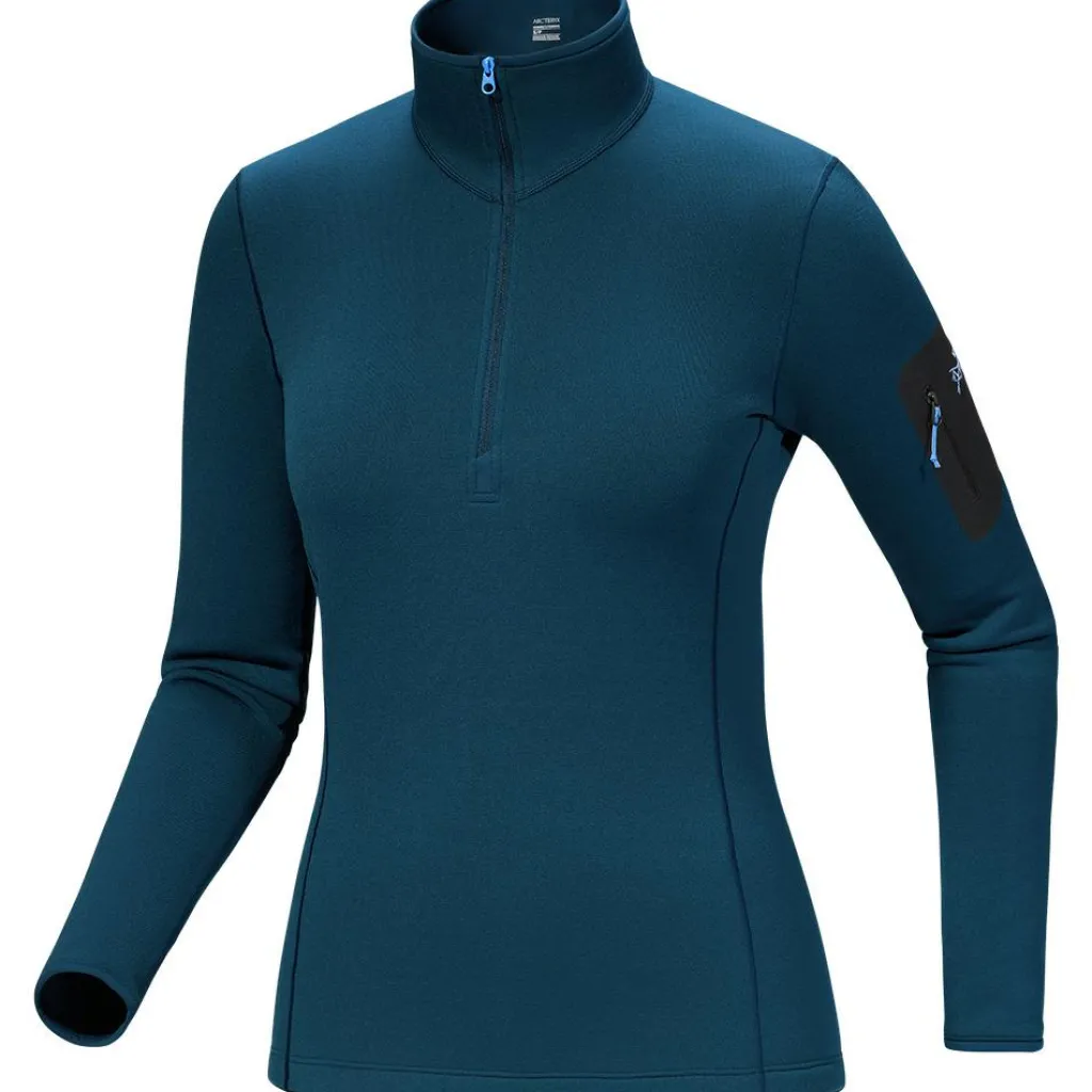 Arc'teryx Kyanite Baselayer Zip Neck shirt dames midnight frost< Outdoor Shirt