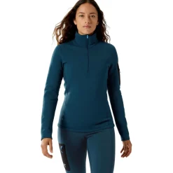 Arc'teryx Kyanite Baselayer Zip Neck shirt dames midnight frost< Outdoor Shirt