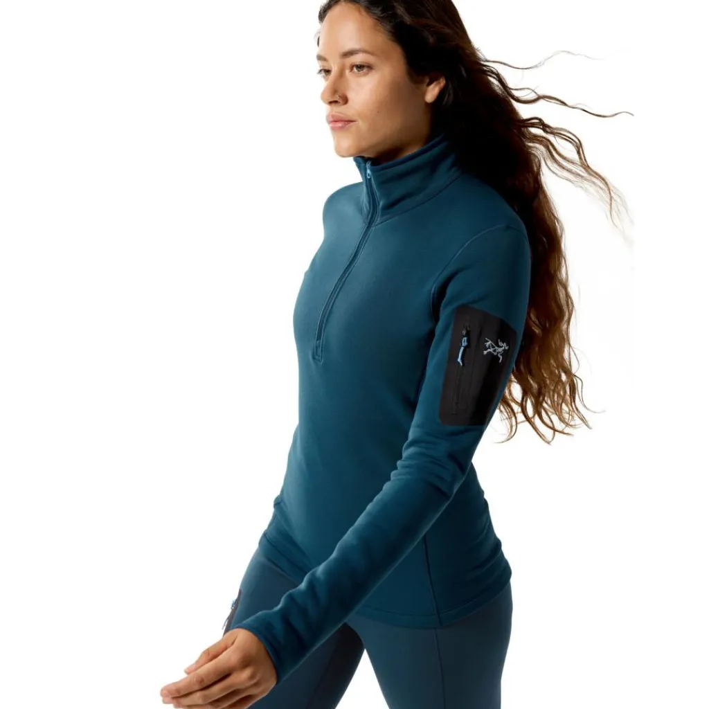 Arc'teryx Kyanite Baselayer Zip Neck shirt dames midnight frost< Outdoor Shirt