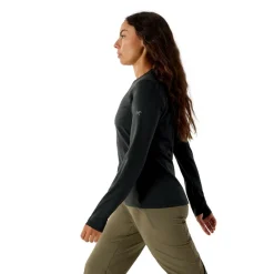 Arc'teryx Taema Thermal Crew Neck shirt dames black heather< Outdoor Shirt