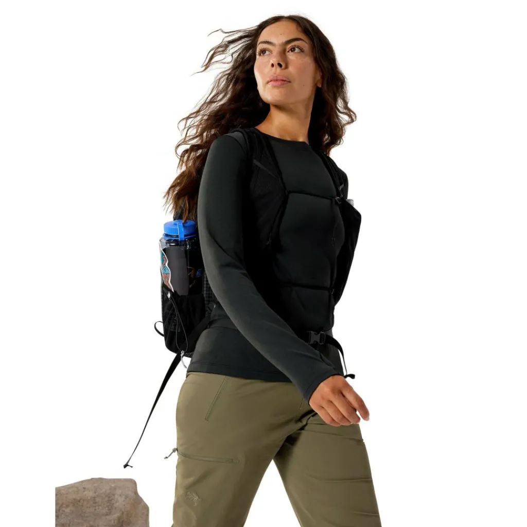 Arc'teryx Taema Thermal Crew Neck shirt dames black heather< Outdoor Shirt