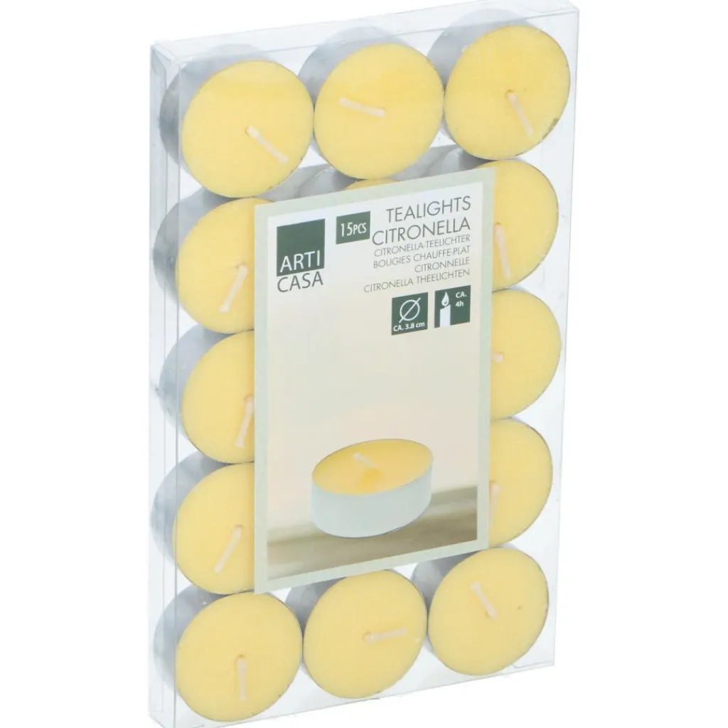 Arti Casa Citronella Theelichten kaars 15-pack< Anti Insecten