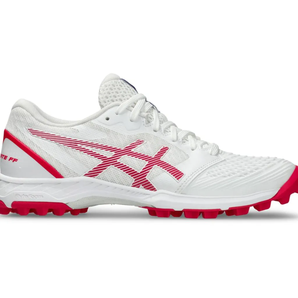 Asics FIELD ULTIMATE FF 2 hockeyschoenen dames white bright rose< Hockeyschoenen