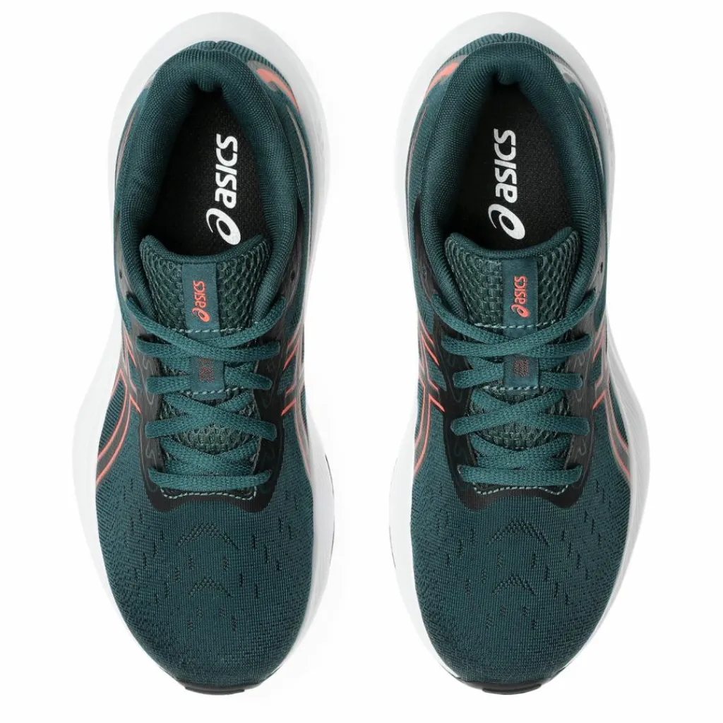 Asics Gel-Cumulus 26 GS hardloopschoenen junior saxon green coral reef< Hardloopschoenen