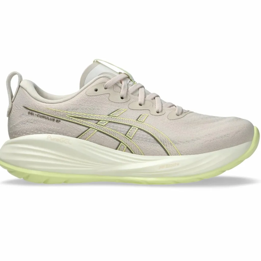 Hardloopschoenen-Asics Gel-Cumulus 27 hardloopschoenen dames mineral beige huddle yellow